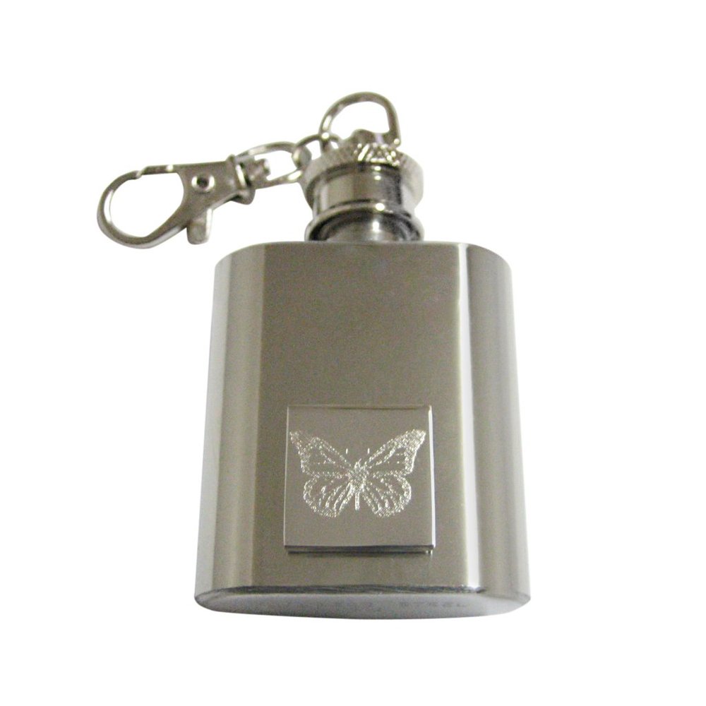 Etched Simple Butterfly Bug Keychain Flask - image 1